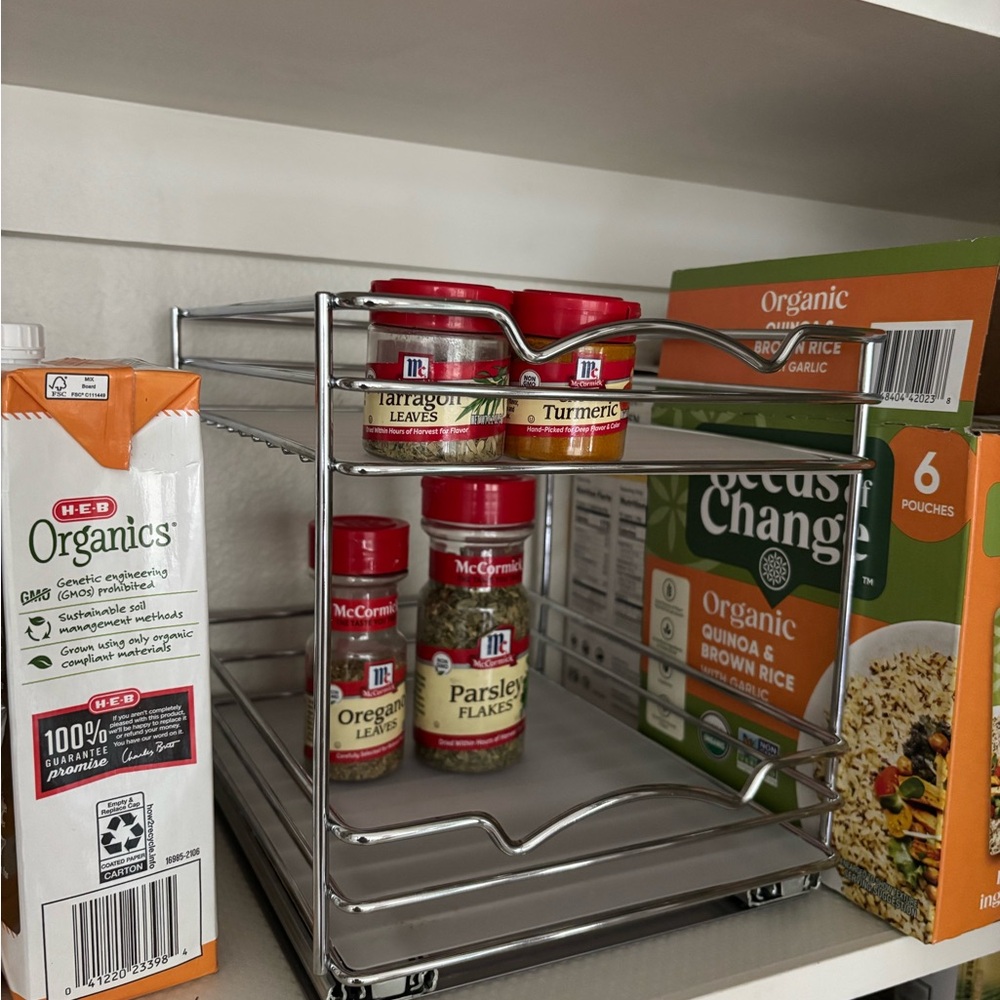 Silver Two-Tier Food Storage Rack for Spices - Picture 4 of 6